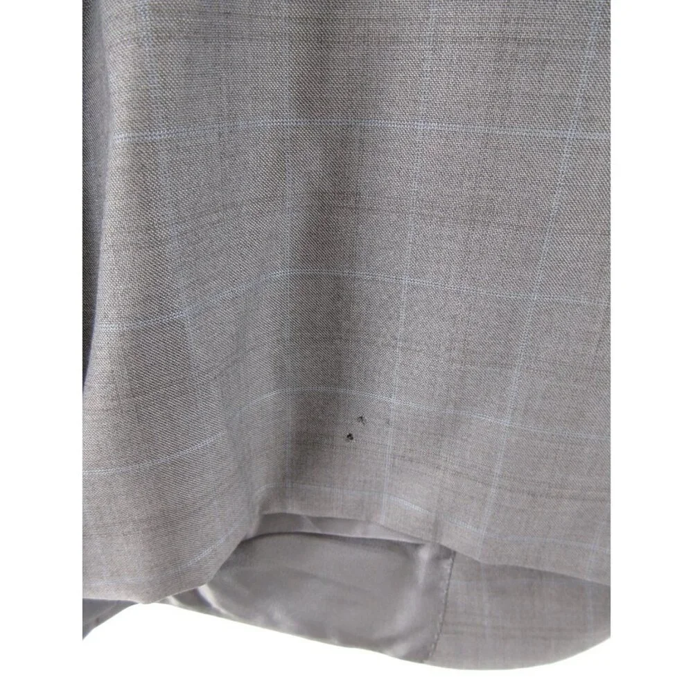 Ermenegildo Zegna Sport Coat 44 Charcoal Blazer Wool Windowpane Jacket*